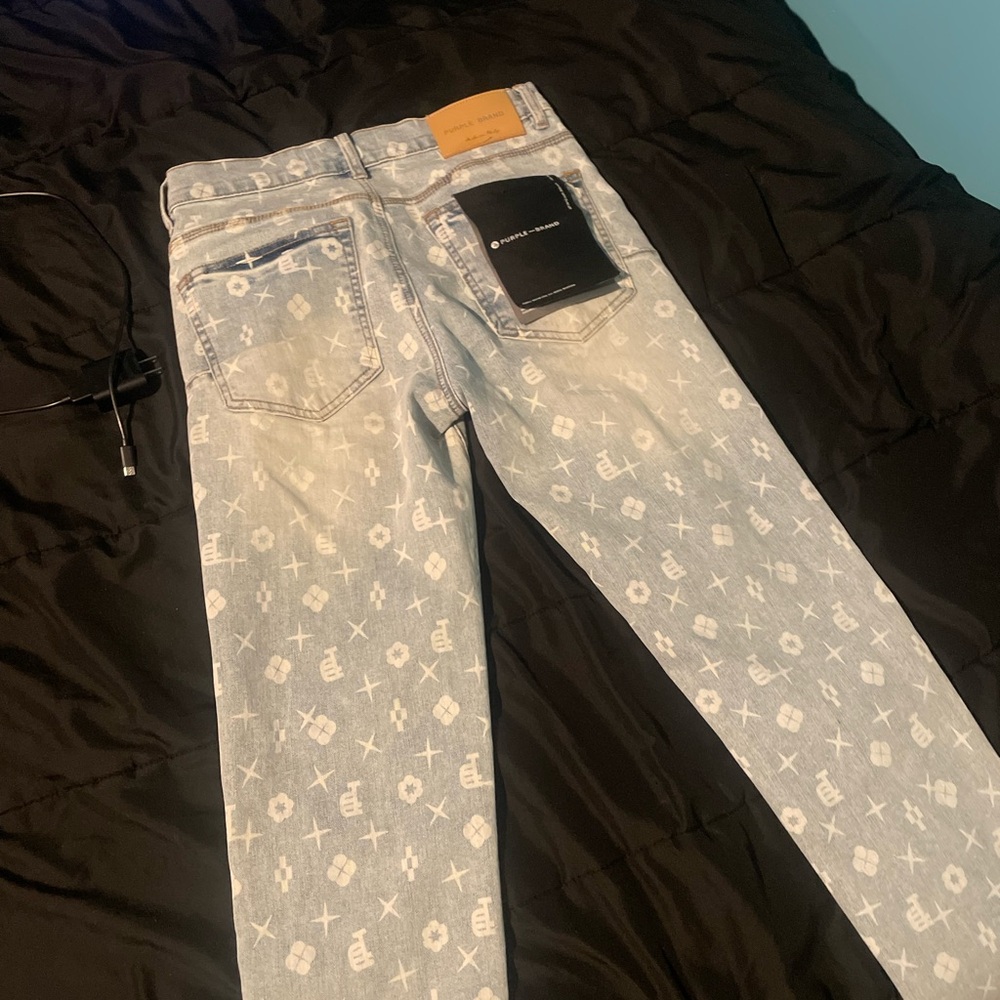 Stylish Light Blue Patterned Skinny Jeans